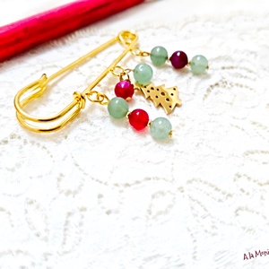 Brosa cu bradut aventurin si agate - Artynos.ro