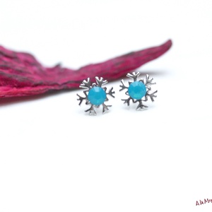 Cercei fulg bleu de argint - Artynos.ro