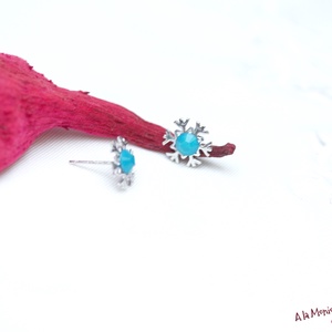 Cercei fulg bleu de argint - bijuterii - cercei - cercei din argint - Artynos.ro