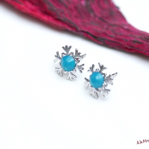 Cercei fulg bleu de argint - bijuterii - cercei - cercei din argint - Artynos.ro