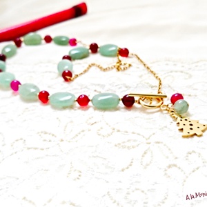 Colier cu bradut aventurin si agate - Artynos.ro