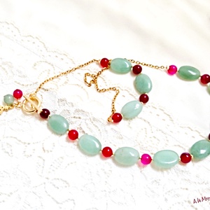 Colier cu bradut aventurin si agate - bijuterii - coliere - coliere din pietre semiprețioase - Artynos.ro