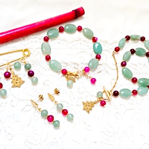 Colier cu bradut aventurin si agate - bijuterii - coliere - coliere din pietre semiprețioase - Artynos.ro