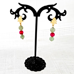 Cercei cu bradut aventurin si agate - bijuterii - cercei - cercei din pietre semiprețioase - Artynos.ro