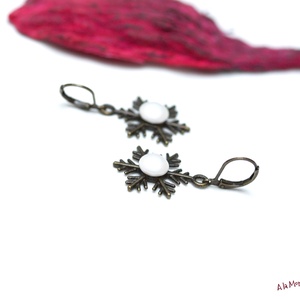 Cercei fulg de zapada alb - Artynos.ro