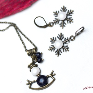 Cercei fulg de zapada alb - bijuterii - cercei - cercei din pietre semiprețioase - Artynos.ro