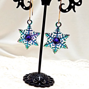 Cercei cu fulgi de zapada si cristale Swarovski - bijuterii - cercei - cercei din sticlă - Artynos.ro