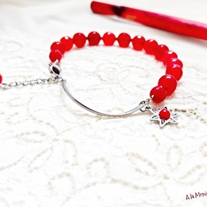 Bratara de iarna cu floare visinie - Artynos.ro