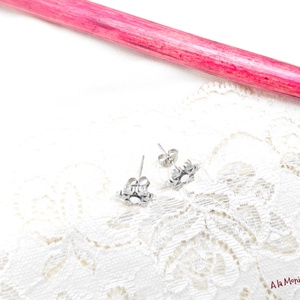 Cercei fulg de zapada alb - bijuterii - cercei - cercei din sticlă - Artynos.ro