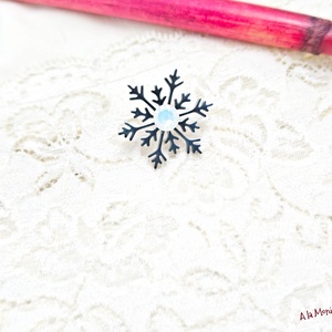 Brosa fulg de zapada alb - bijuterii - broșe - Artynos.ro