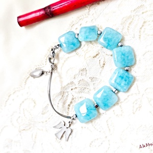 Bratara cu angelit si ingeras - bijuterii - brățări - brățări din pietre semiprețioase - Artynos.ro