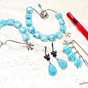 Bratara cu angelit si ingeras - bijuterii - brățări - brățări din pietre semiprețioase - Artynos.ro