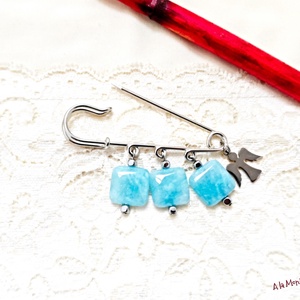 Brosa cu angelit si ingeras - bijuterii - broșe - Artynos.ro