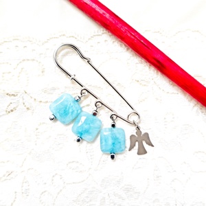 Brosa cu angelit si ingeras - bijuterii - broșe - Artynos.ro