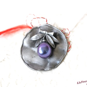 Brosa colier cu perla seashell - bijuterii - coliere - pandative - Artynos.ro