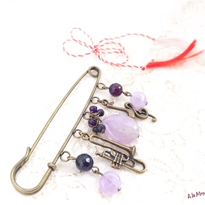 Brosa cu ametist si jad violet - Artynos.ro