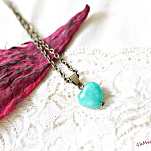 Colier cu inima verde - bijuterii - coliere - pandative - Artynos.ro