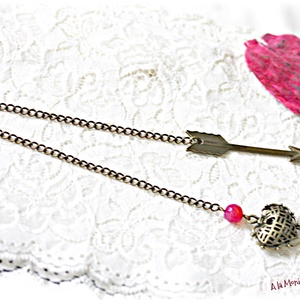 Semn de carte cu inima si agata - Artynos.ro