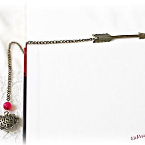 Semn de carte cu inima si agata - cărți și creații cu tematică muzicală, cadouri - semn de carte - Artynos.ro