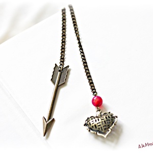 Semn de carte cu inima si agata - cărți și creații cu tematică muzicală, cadouri - semn de carte - Artynos.ro