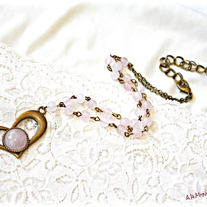 Colier cu inima de cuart - bijuterii - coliere - coliere din pietre semiprețioase - Artynos.ro