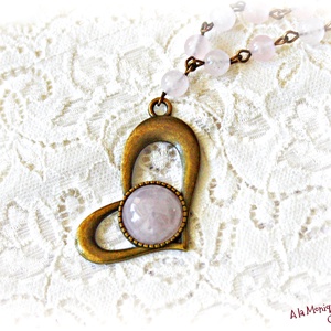 Colier cu inima de cuart - bijuterii - coliere - coliere din pietre semiprețioase - Artynos.ro