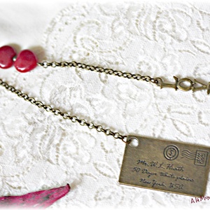 Semn de carte cu inimi de jad - cărți și creații cu tematică muzicală, cadouri - semn de carte - Artynos.ro