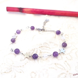 Bratara cu ametist opalit si stelute - Artynos.ro