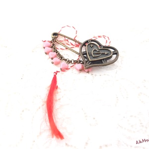 Brosa cu inimioare roz, Bijuterii, Brose, Confectionarea bijuteriilor, ARTYNOS