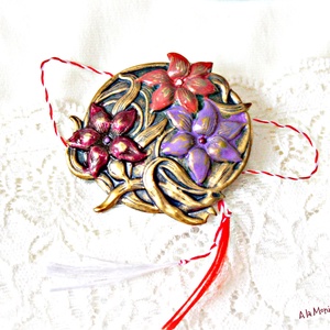 Brosa cu flori multicolore, Bijuterii, Martisor, Confectionarea bijuteriilor, ARTYNOS