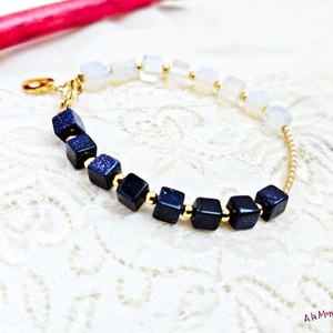 Bratara cu piatra soarelui opalit si inimioara - Artynos.ro