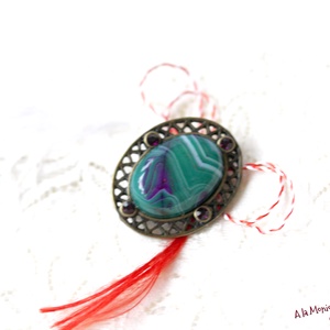 Brosa cu agat verde cu violet - Artynos.ro