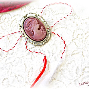 Brosa pandantiv cu camee grena, Bijuterii, Martisor, Confectionarea bijuteriilor, ARTYNOS