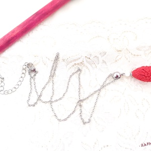 Colier cu cinabru si jad alb - bijuterii - mărțișor - Artynos.ro