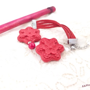 Bratara cu cinabru si jad alb - bijuterii - mărțișor - Artynos.ro