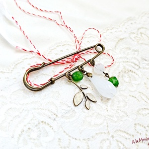 Brosa cu lalea de cuart alb - Artynos.ro