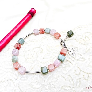 Bratara cu jad si trifoi - bijuterii - mărțișor - Artynos.ro