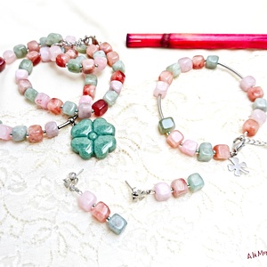 Colier cu jad si trifoi - bijuterii - mărțișor - Artynos.ro