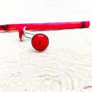 Butoni cu jad rosu - bijuterii - butoni de manșetă - Artynos.ro