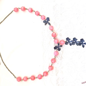Colier cu flori si rodocrozit - bijuterii - coliere - coliere din pietre semiprețioase - Artynos.ro