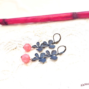 Cercei cu flori si rodocrozit - Artynos.ro