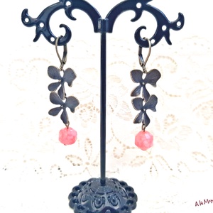 Cercei cu flori si rodocrozit - bijuterii - cercei - cercei din pietre semiprețioase - Artynos.ro