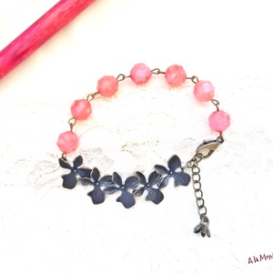 Bratara cu flori si rodocrozit - bijuterii - brățări - brățări din pietre semiprețioase - Artynos.ro
