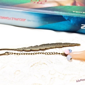 Semn de carte cu floare de calcit si cuart - Artynos.ro