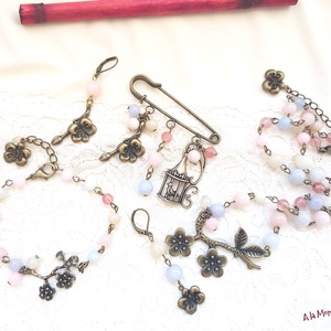 Cercei cu cuart pastel - bijuterii - cercei - cercei din pietre semiprețioase - Artynos.ro