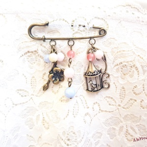 Brosa cu cuart pastel - bijuterii - broșe - Artynos.ro