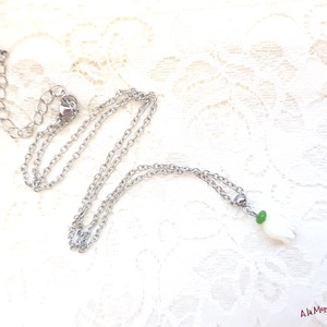 Colier cu sidef alb si jad verde - bijuterii - coliere - coliere cu pandative - Artynos.ro