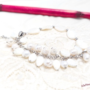 Bratara cu perle si frunze de sidef - Artynos.ro