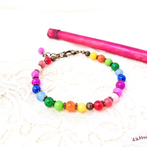 Bratara cu jad multicolor, Bijuterii, Bratari, Bratari din pietre semipretioase, Confectionarea bijuteriilor, ARTYNOS