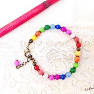 Bratara cu jad multicolor - bijuterii - brățări - brățări din pietre semiprețioase - Artynos.ro